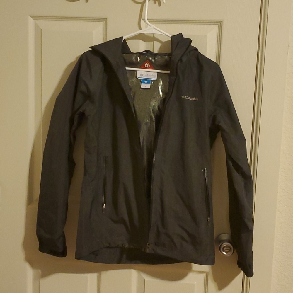 Columbia Dark Grey Omni-heat Rain Jacket,  S